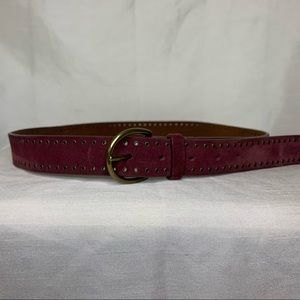 Maroon Lucky Brand Suede Belt, Size: Small